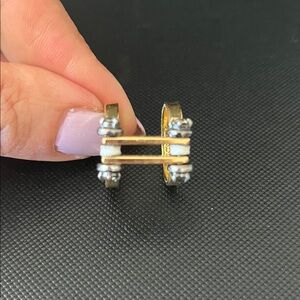 Modern unique Gold and Silver Women's Ring size 6